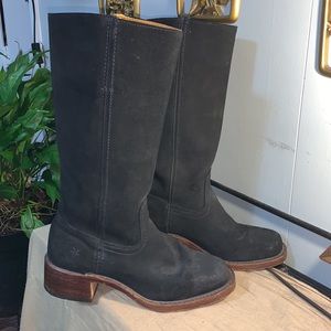 RARE BLACK SUEDE Campus Frye Boots